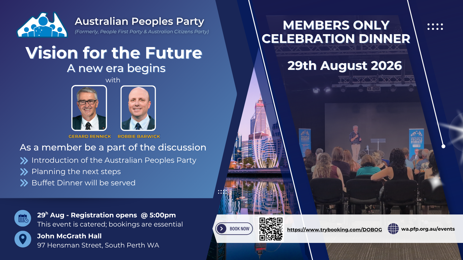 Members only meeting and dinner 29th August 2026