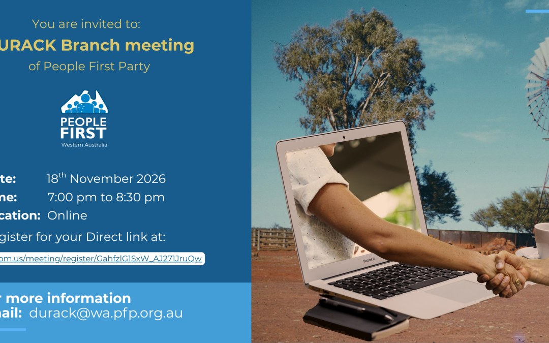 Durack Branch Meeting |Online | 18th November 2026 7:00pm
